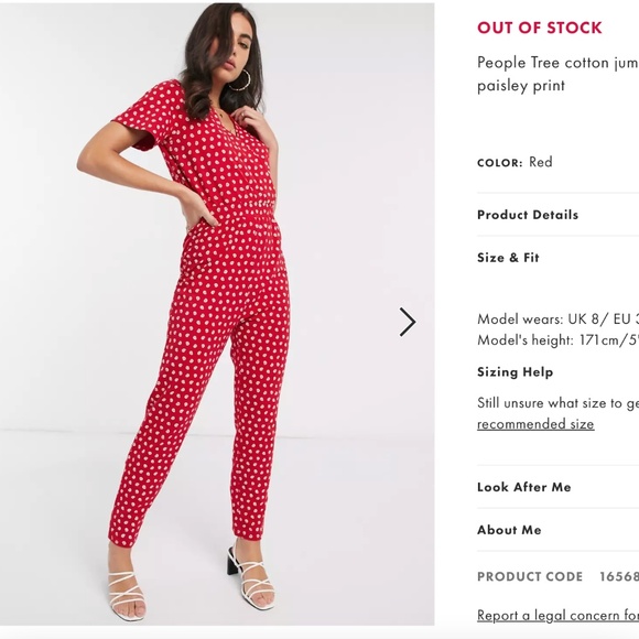 People Tree Red Polka Dot Jumpsuit - Picture 4 of 4